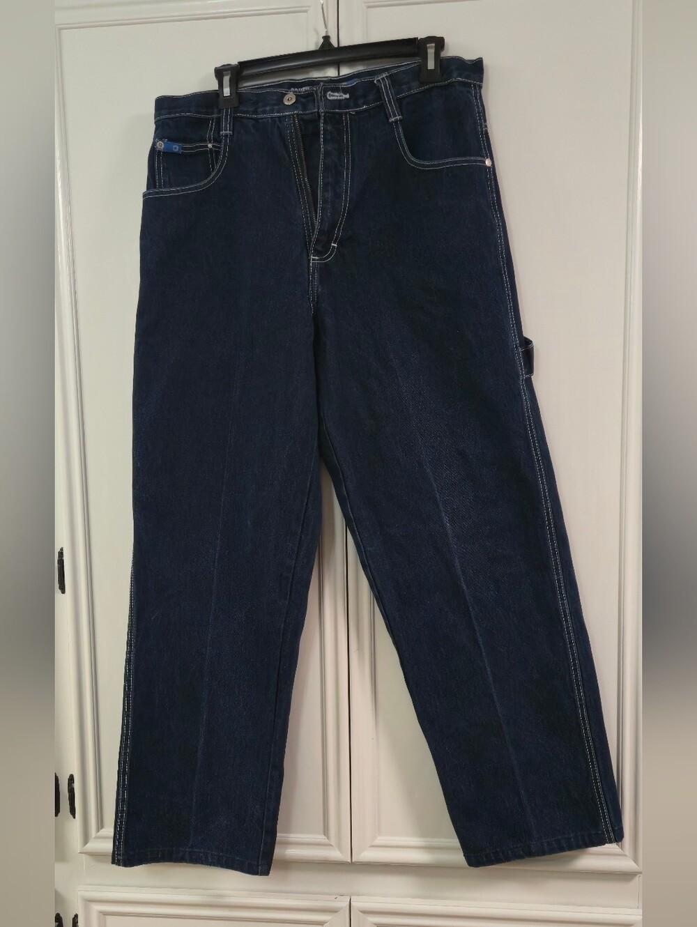 Southpole Mens 34 Dark Wash Carpenter Jeans Baggy Wide Leg Y2K Hip Hop Denim